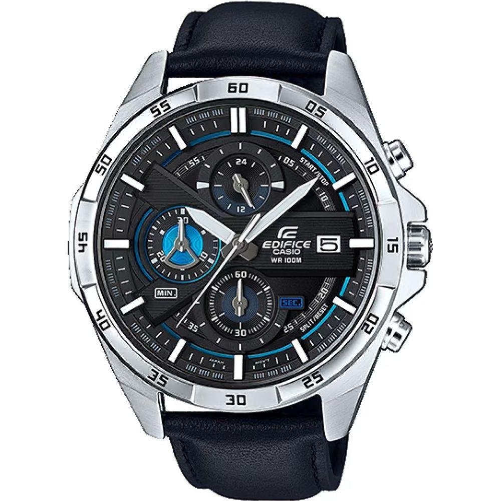 CASIO EDIFICE Mod. MULTILAYER CHRONOGRAPH LEATHER - BLACK BLUE-0