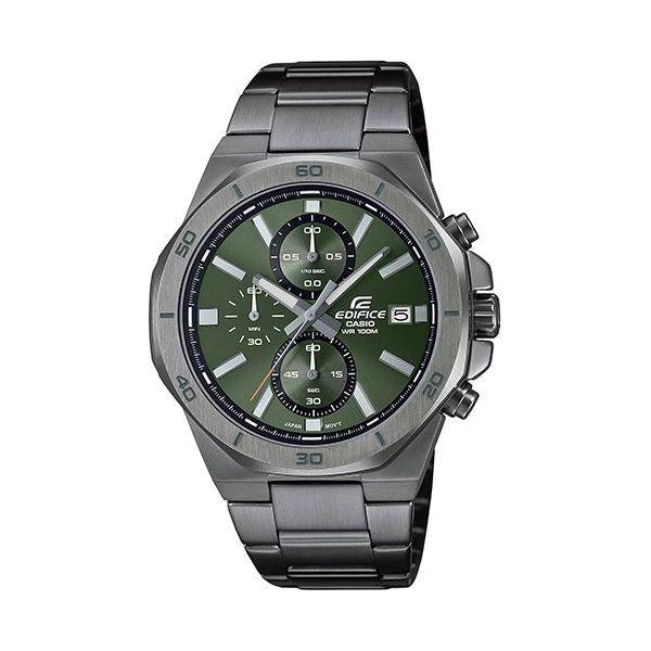 CASIO EDIFICE Mod. OCTAGONAL CHRONOGRAPH GUN METAL - GREEN MOSS-0