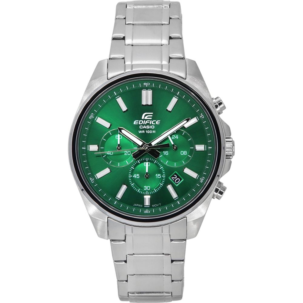 Casio Edifice Standard Analog Chronograph Stainless Steel Green Dial Quartz - A Masterpiece in Timekeeping