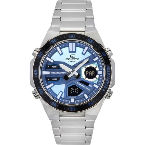 Load image into Gallery viewer, Casio Edifice Analog Digital Stainless Steel Blue Dial Quartz EFV-C110D-2B Men&#39;s Watch - A Fusion of Style and Functionality
