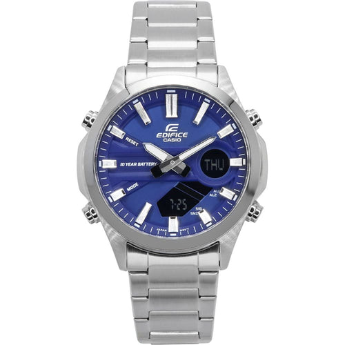 Load image into Gallery viewer, Casio Edifice Analog Digital Stainless Steel Blue Dial Quartz EFV-C120D-2A Men&#39;s Watch
