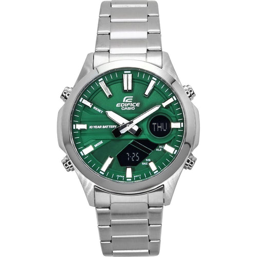 Load image into Gallery viewer, Casio Edifice Analog Digital Stainless Steel Green Dial Quartz EFV-C120D-3A Men&#39;s Watch
