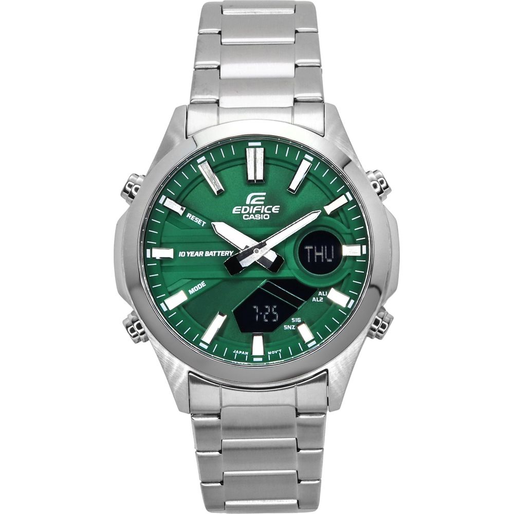 Casio Edifice Analog Digital Stainless Steel Green Dial Quartz EFV-C120D-3A Men's Watch