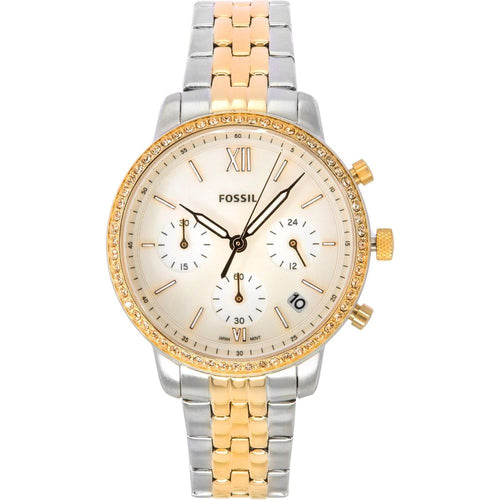 Load image into Gallery viewer, Fossil Neutra Chronograph Two Tone Stainless Steel White Mother Of Pearl Dial Quartz Women&#39;s Watch
