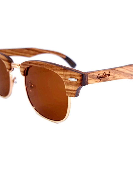 Ebony and ZebraWood Sunglasses, Tea Polarized Lenses