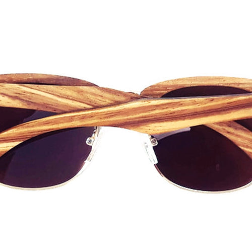 Load image into Gallery viewer, Ebony and ZebraWood Sunglasses, Tea Polarized Lenses
