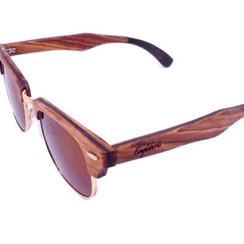 Load image into Gallery viewer, Ebony and ZebraWood Sunglasses, Tea Polarized Lenses
