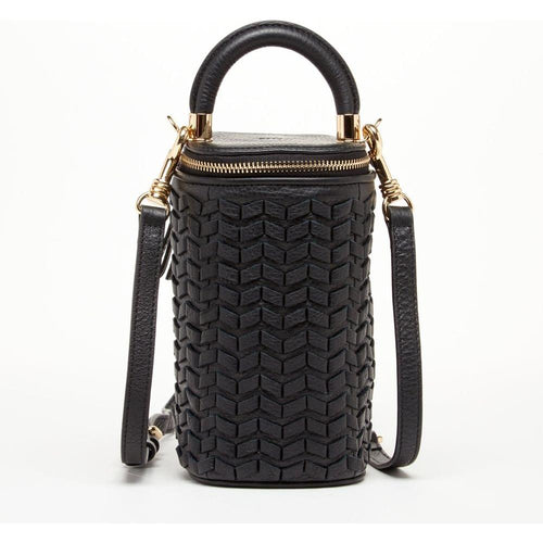 Load image into Gallery viewer, Elsa Small Leather Weave Bucket Bag Black - Exquisite Craftsmanship for Every Occasion
