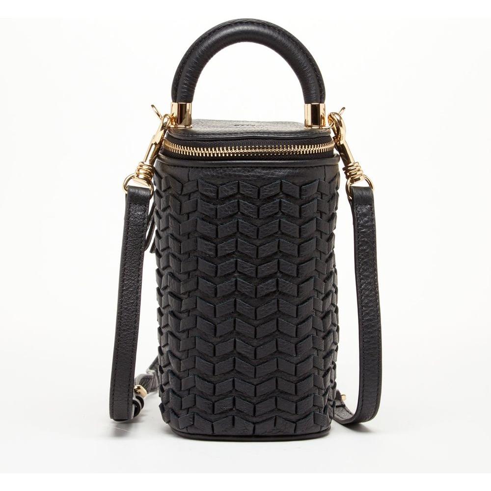 Elsa Small Leather Weave Bucket Bag Black - Exquisite Craftsmanship for Every Occasion