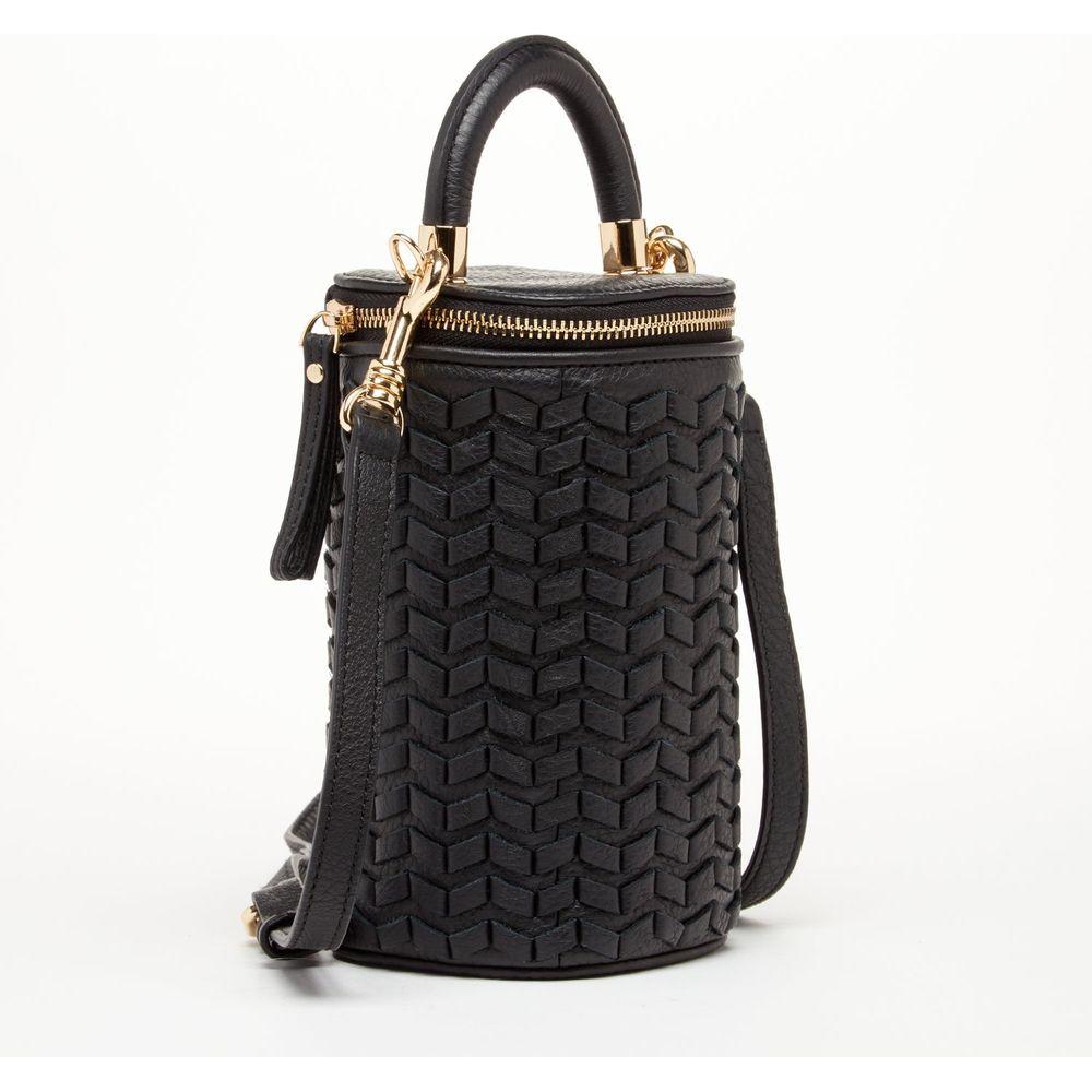 Elsa Small Leather Weave Bucket Bag Black - Exquisite Craftsmanship for Every Occasion