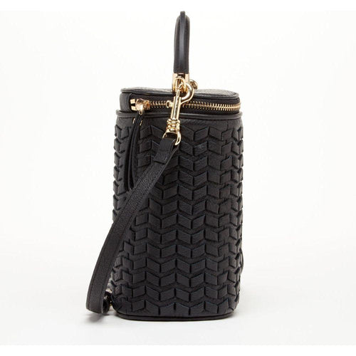 Load image into Gallery viewer, Elsa Small Leather Weave Bucket Bag Black - Exquisite Craftsmanship for Every Occasion
