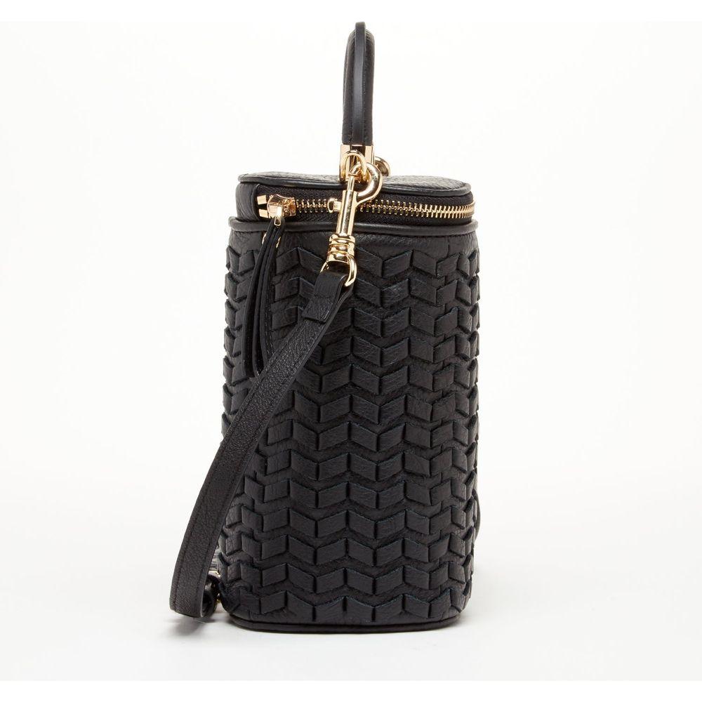 Elsa Small Leather Weave Bucket Bag Black - Exquisite Craftsmanship for Every Occasion