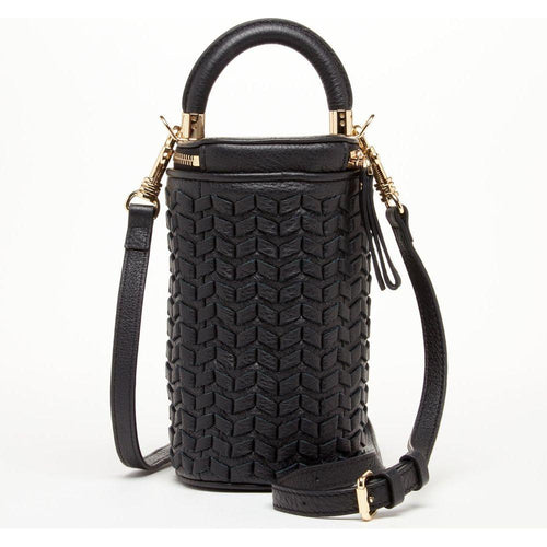 Load image into Gallery viewer, Elsa Small Leather Weave Bucket Bag Black - Exquisite Craftsmanship for Every Occasion
