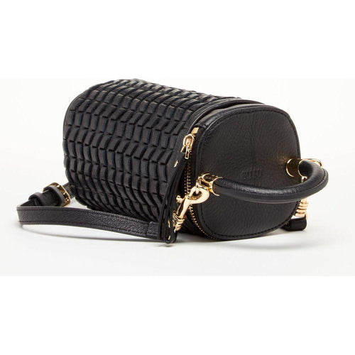 Load image into Gallery viewer, Elsa Small Leather Weave Bucket Bag Black - Exquisite Craftsmanship for Every Occasion
