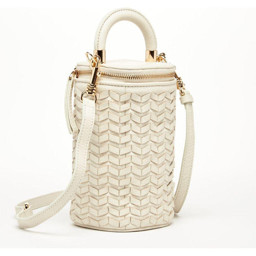 Load image into Gallery viewer, Elsa Basket Weave Leather Bag Off-white - A Touch of Elegance
