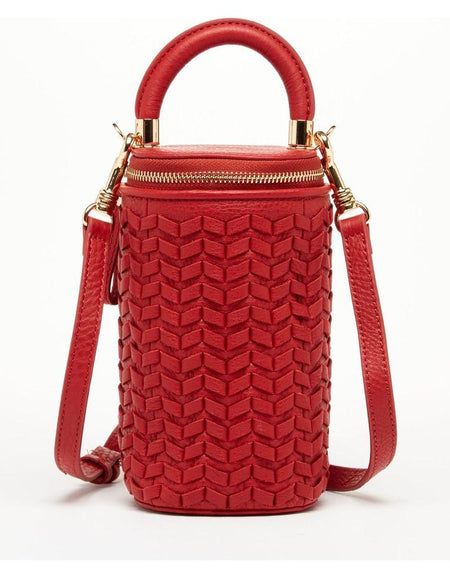 Elsa Small Leather Crossbody Bag - Red