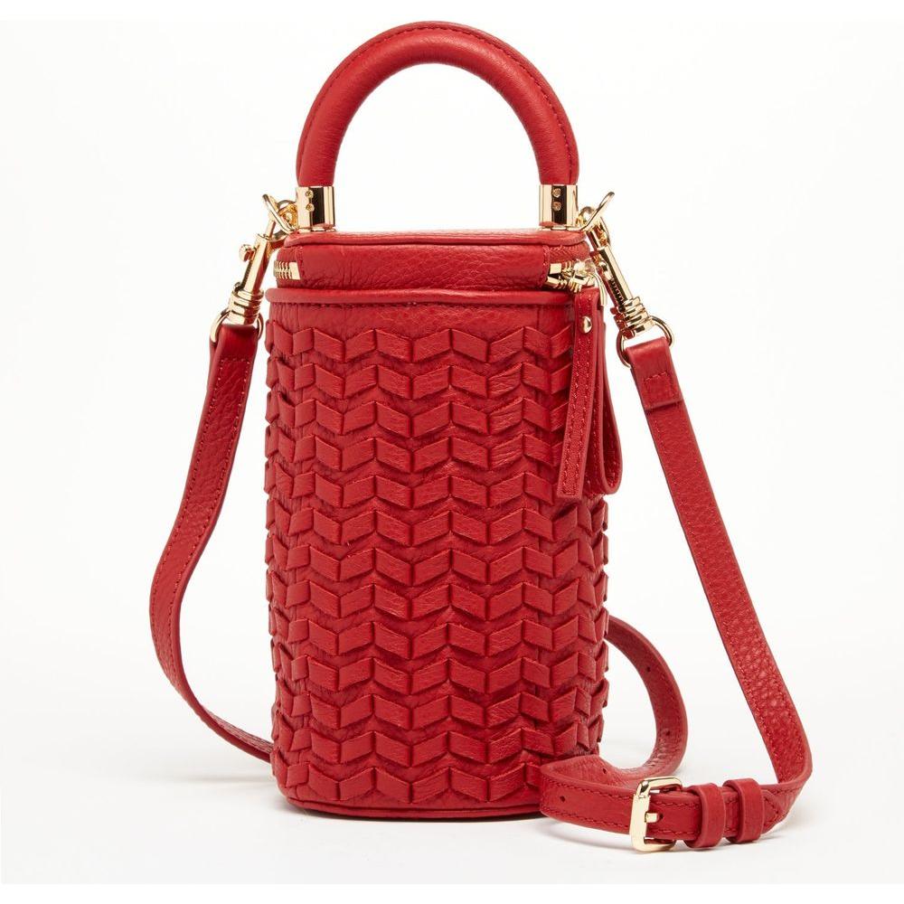 Elsa Small Leather Crossbody Bag - Red