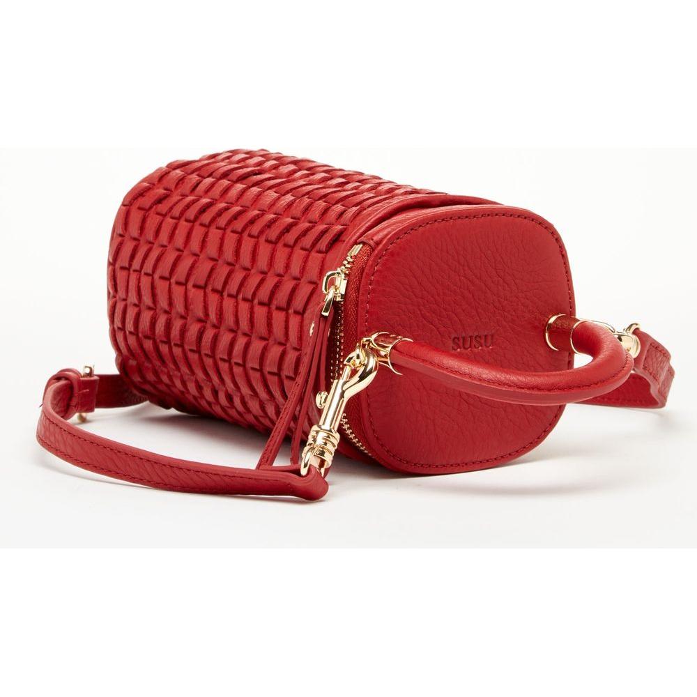 Elsa Small Leather Crossbody Bag - Red