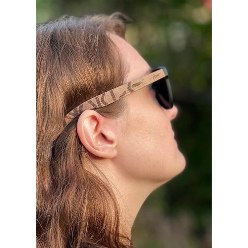 Load image into Gallery viewer, Eyewood | Engraved wooden sunglasses - Viking Runes - Suomi
