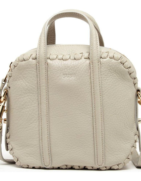 SUSU The Evelyn Gray Leather Crossbody Bag