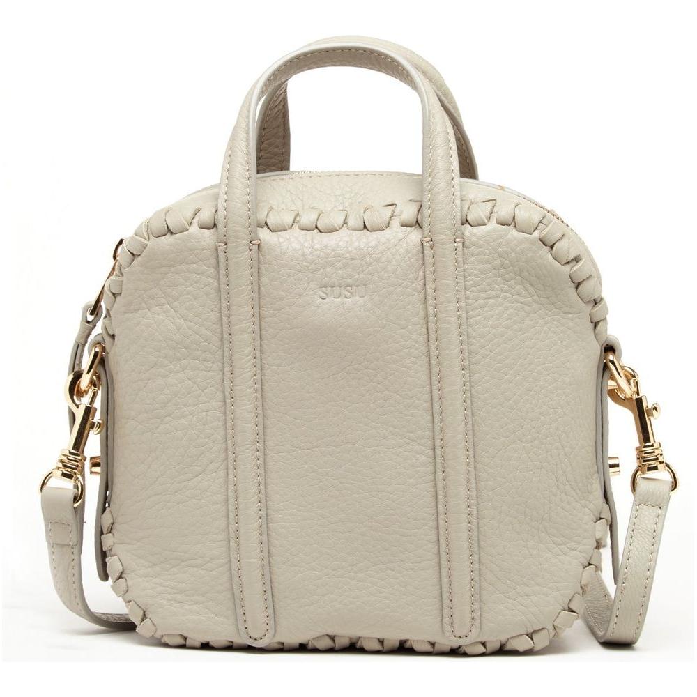 SUSU The Evelyn Gray Leather Crossbody Bag