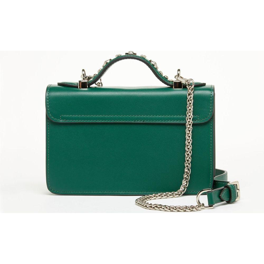 SUSU The Hollywood Studded Leather Green Crossbody Bag