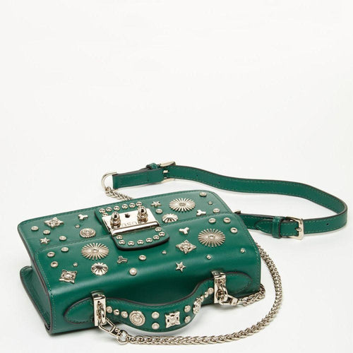 Load image into Gallery viewer, SUSU The Hollywood Studded Leather Green Crossbody Bag
