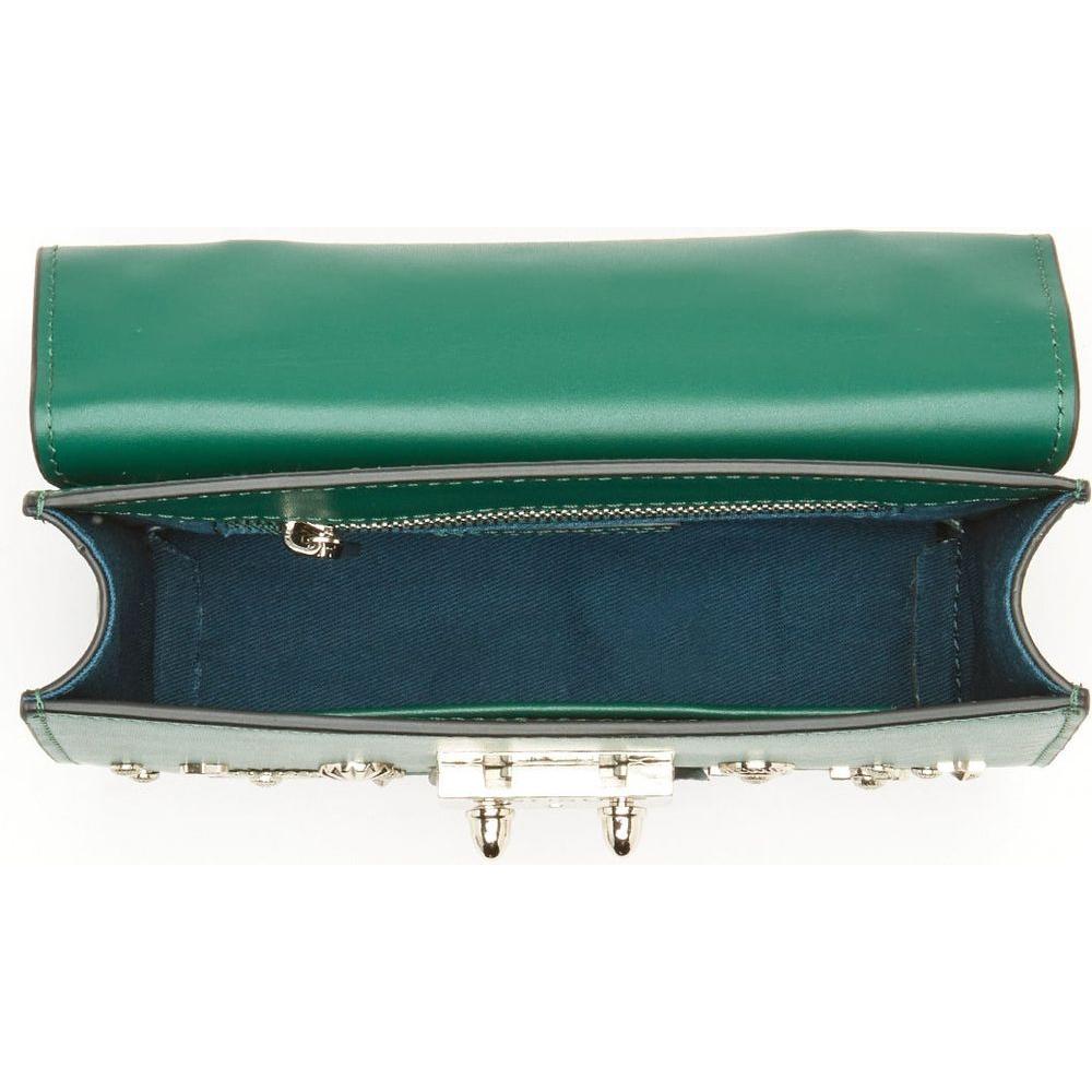 SUSU The Hollywood Studded Leather Green Crossbody Bag