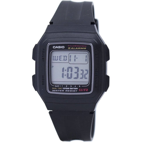 Load image into Gallery viewer, Casio Digital 5 Alarms Dual Time Illuminator F-201WA-1ADF Men&#39;s Watch
