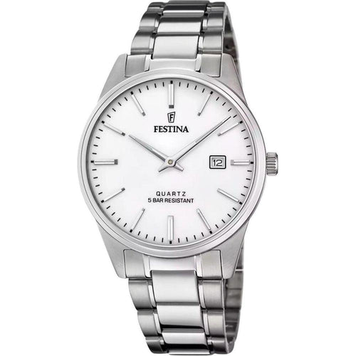 Load image into Gallery viewer, Festina Classic Stainless Steel White Dial Quartz F20511-2 Men&#39;s Watch - Timeless Elegance
