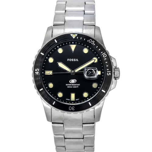 Load image into Gallery viewer, Fossil Blue Dive Style Stainless Steel Black Dial Quartz FS5952 Men&#39;s Watch
