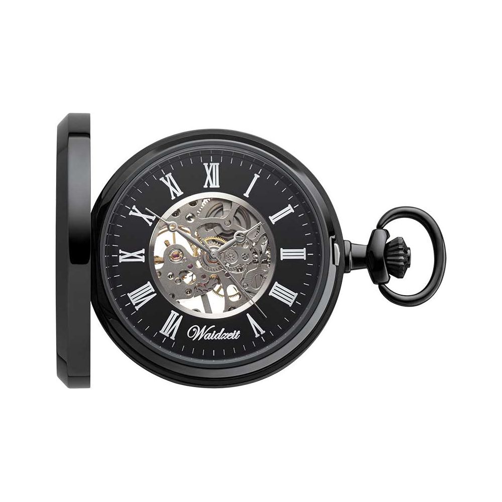 Waidzeit Franz Theodor Skeleton pocket watch black