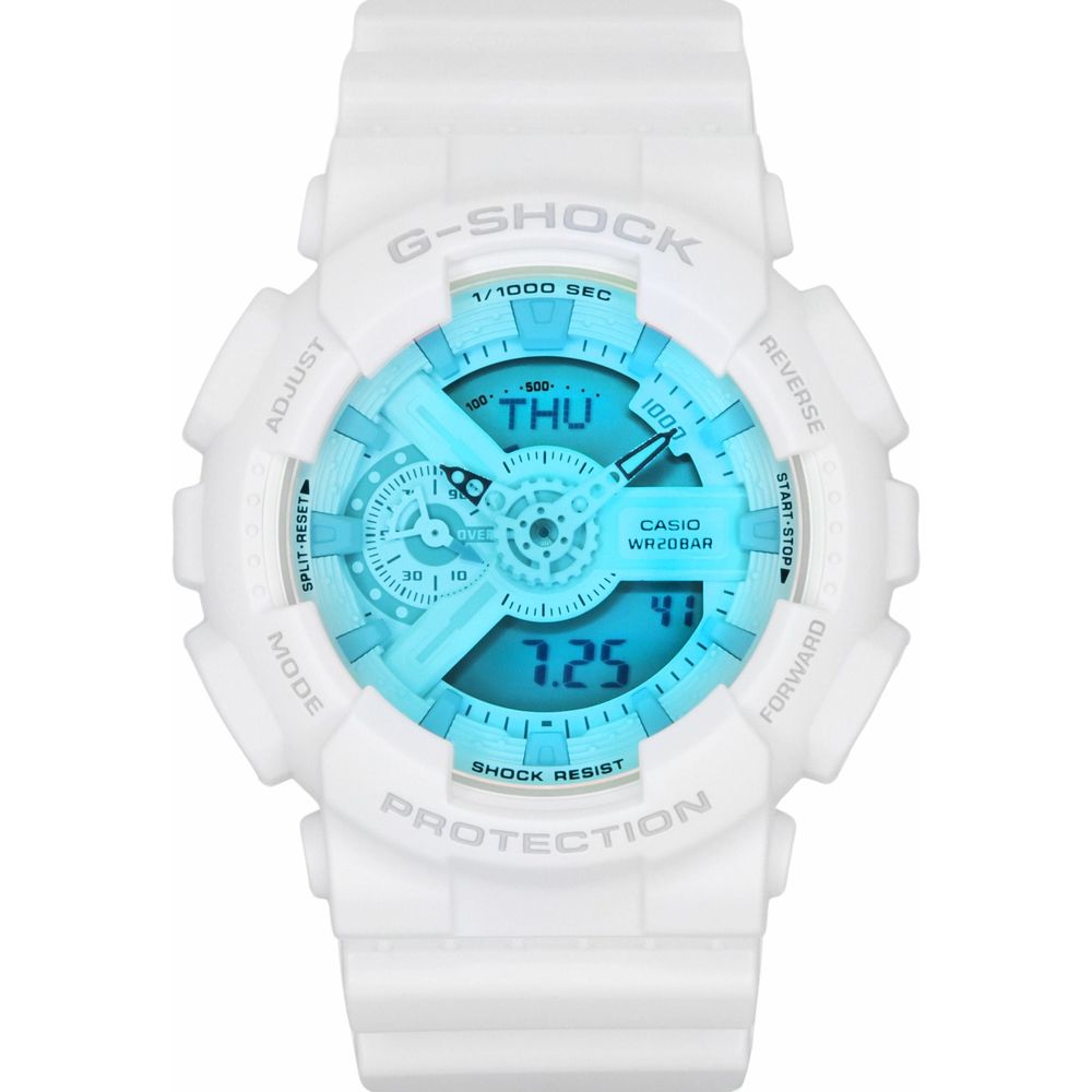 Casio G-Shock Analog Digital White Resin Strap Multicolor Dial Quartz GA-110TL-7A Men's Watch