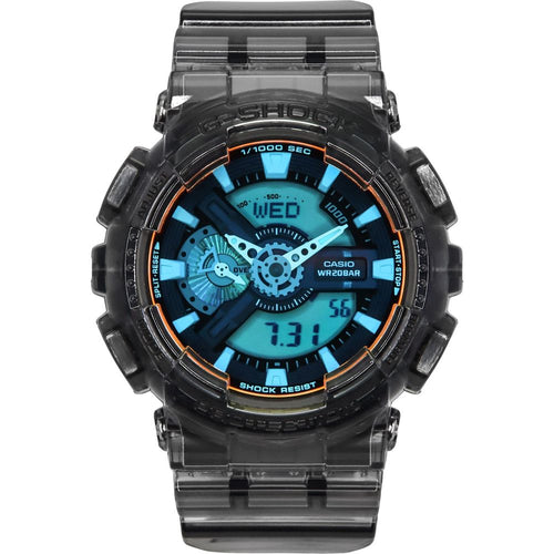 Load image into Gallery viewer, Casio G-Shock Analog Digital Transparent Black Resin Strap Multicolor Dial Quartz GA-110TLS-8A Men&#39;s Watch
