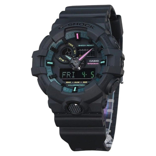 Load image into Gallery viewer, Casio G-Shock Analog Digital Multi Fluorescent Accents Series Resin Strap Black Dial Quartz GA-700MF-1A Men&#39;s Watch
