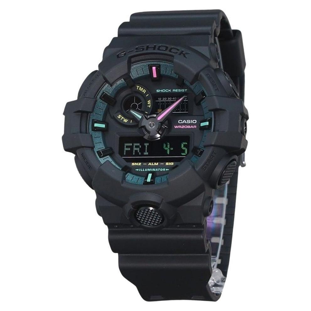 Casio G-Shock Analog Digital Multi Fluorescent Accents Series Resin Strap Black Dial Quartz GA-700MF-1A Men's Watch