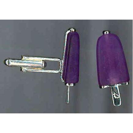 Load image into Gallery viewer, AMBROSINI JEWELS -  GEMELLI ARGENTO 925° ghiacciolo finitura bianca pietra viola-0
