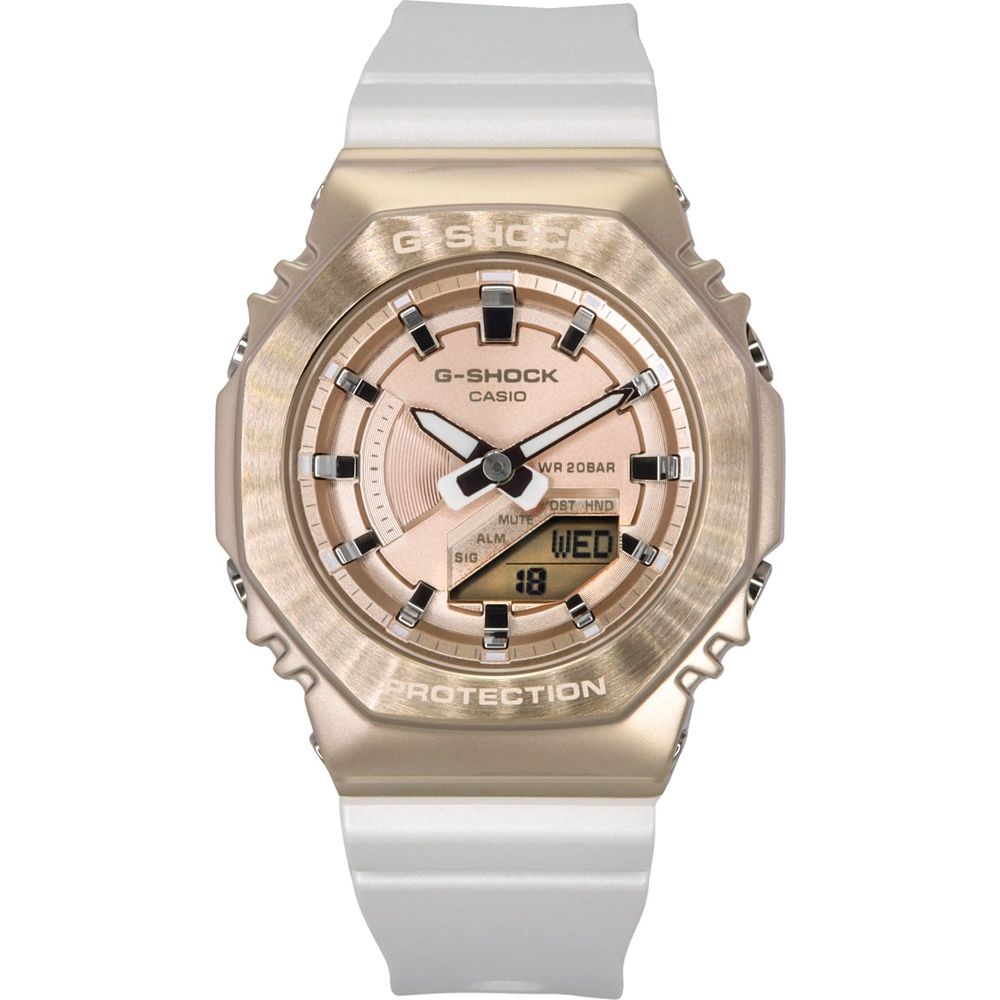 Casio G-Shock Analog Digital Bio-Based Resin Strap Rose Gold Dial Quartz GM-S2100CW-7A Women's Watch