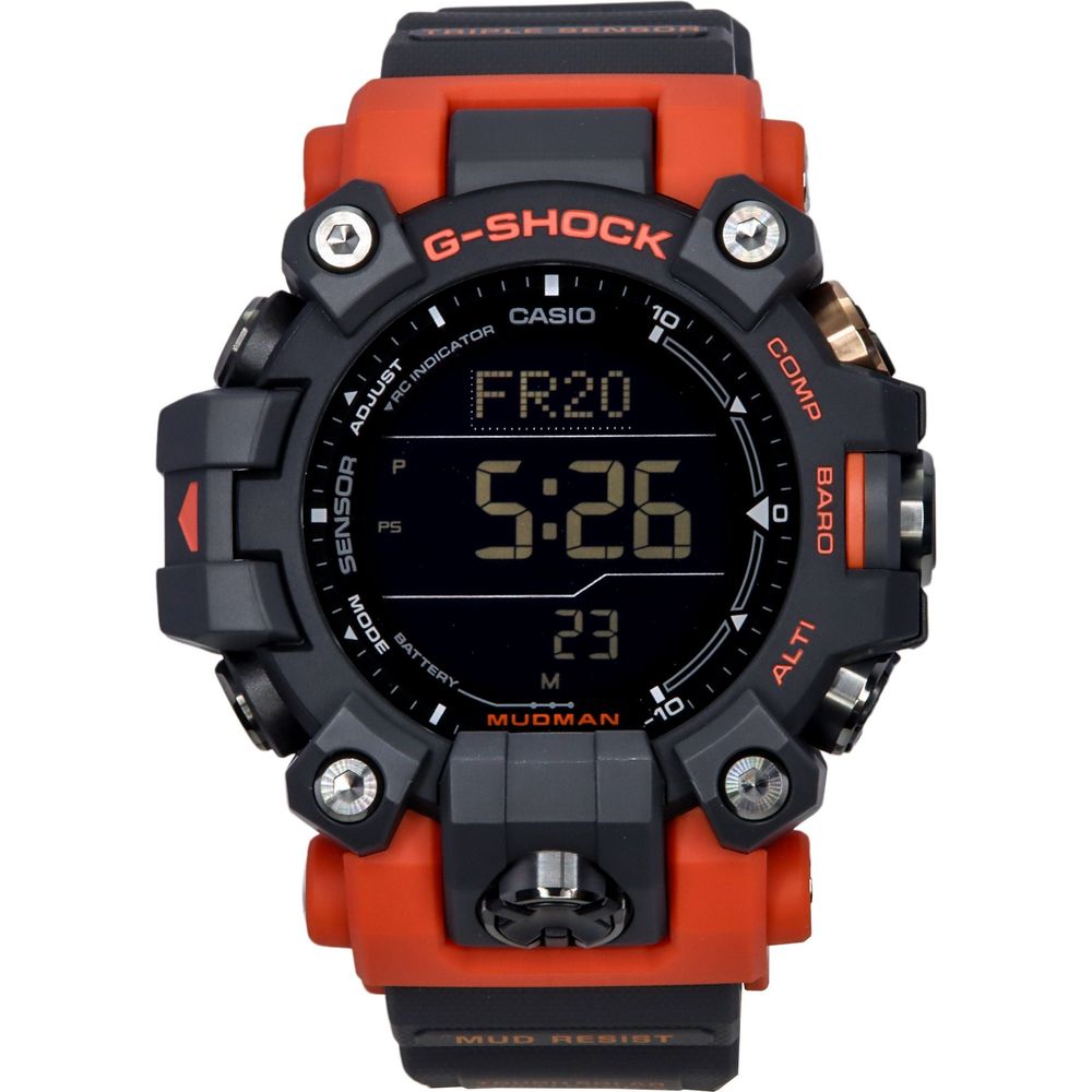 Casio G-Shock Mudman Master Of G-Land Digital Orange And Black Resin Strap Solar GW-9500-1A4 Men's Watch