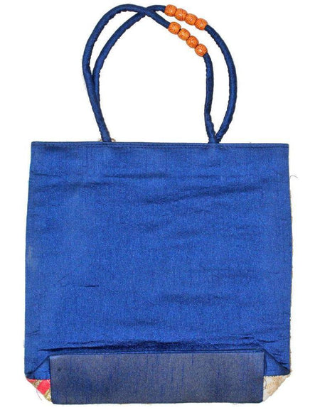 Gudari Raw Silk Patchwork Sequin Zardozi Embroidery Lace Tote Bag