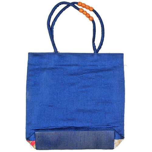 Load image into Gallery viewer, Gudari Raw Silk Patchwork Sequin Zardozi Embroidery Lace Tote Bag
