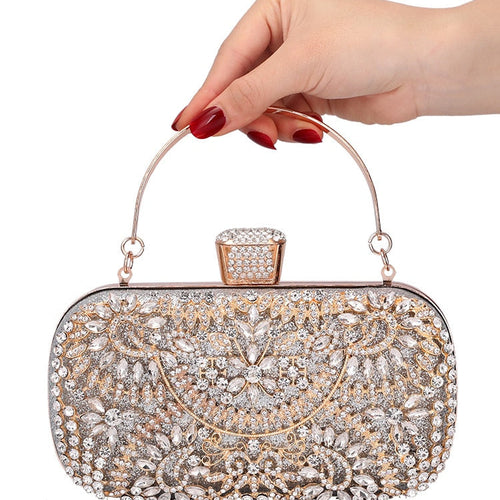 Load image into Gallery viewer, Diamond Evening Clutch Bag For Women Wedding Golden Clutch Purse Chain
