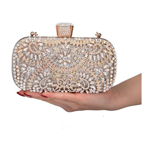 Load image into Gallery viewer, Diamond Evening Clutch Bag For Women Wedding Golden Clutch Purse Chain
