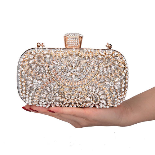 Load image into Gallery viewer, Diamond Evening Clutch Bag For Women Wedding Golden Clutch Purse Chain
