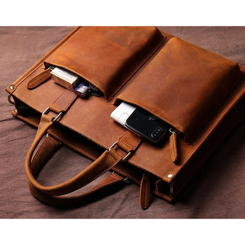 Load image into Gallery viewer, Dagmar Leather Briefcase | Vintage Leather Messenger Bag
