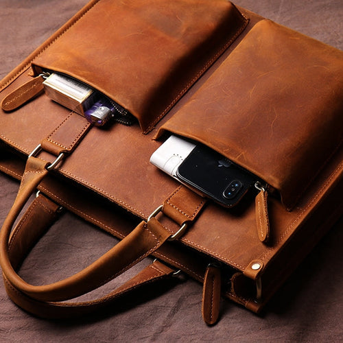 Load image into Gallery viewer, The Dagmar Leather Briefcase | Vintage Leather Messenger Bag
