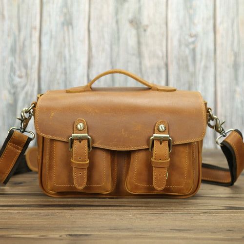 Load image into Gallery viewer, The Faust Leather Camera Bag | Crossbody Vintage Camera Messenger Bag
