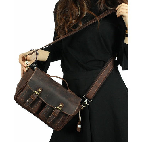 Load image into Gallery viewer, The Faust Leather Camera Bag | Crossbody Vintage Camera Messenger Bag
