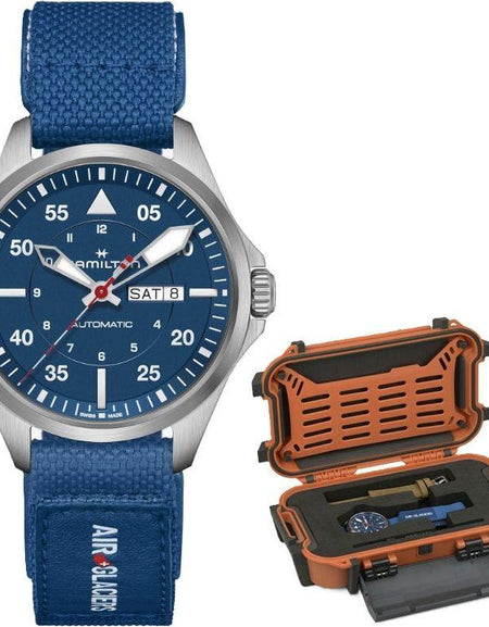 HAMILTON Mod. KHAKI AVIATION PILOT DAY DATE AUTO - AIR-GLACIERS Special Edition + Extra Strap-0