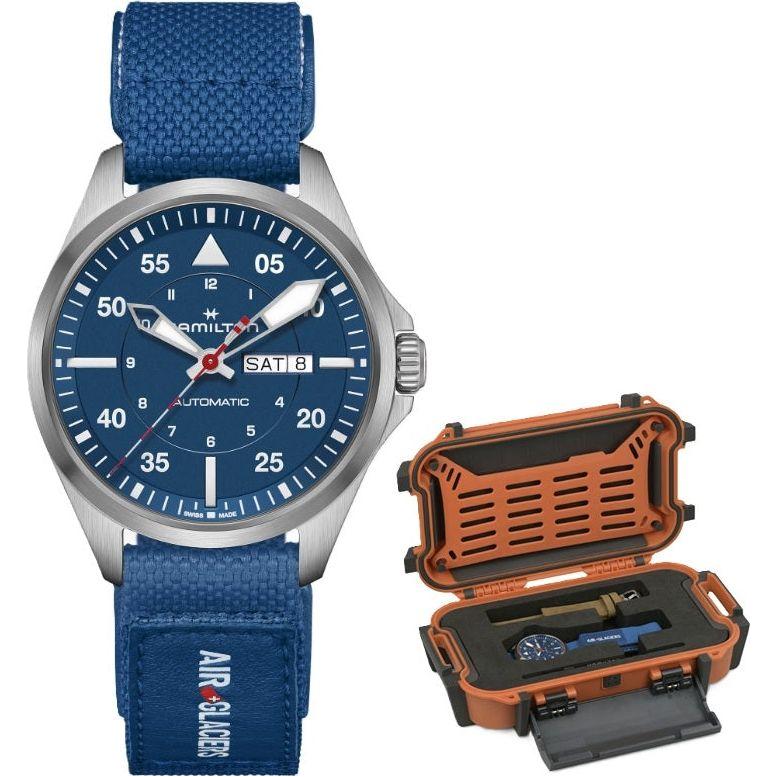HAMILTON Mod. KHAKI AVIATION PILOT DAY DATE AUTO - AIR-GLACIERS Special Edition + Extra Strap-0